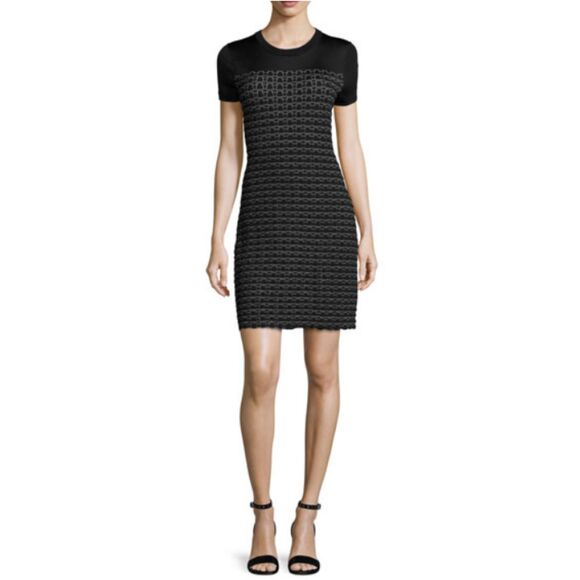 Rag & Bone Women's W272647XG Size L Black Gwen Short-Sleeve Sweater Dress NWT - Picture 1 of 9